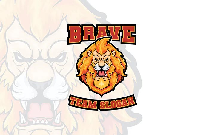 Brave Lion Vector Logo Mascot