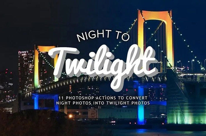 Photoshop Actions to Turn Night Photos into Twilight